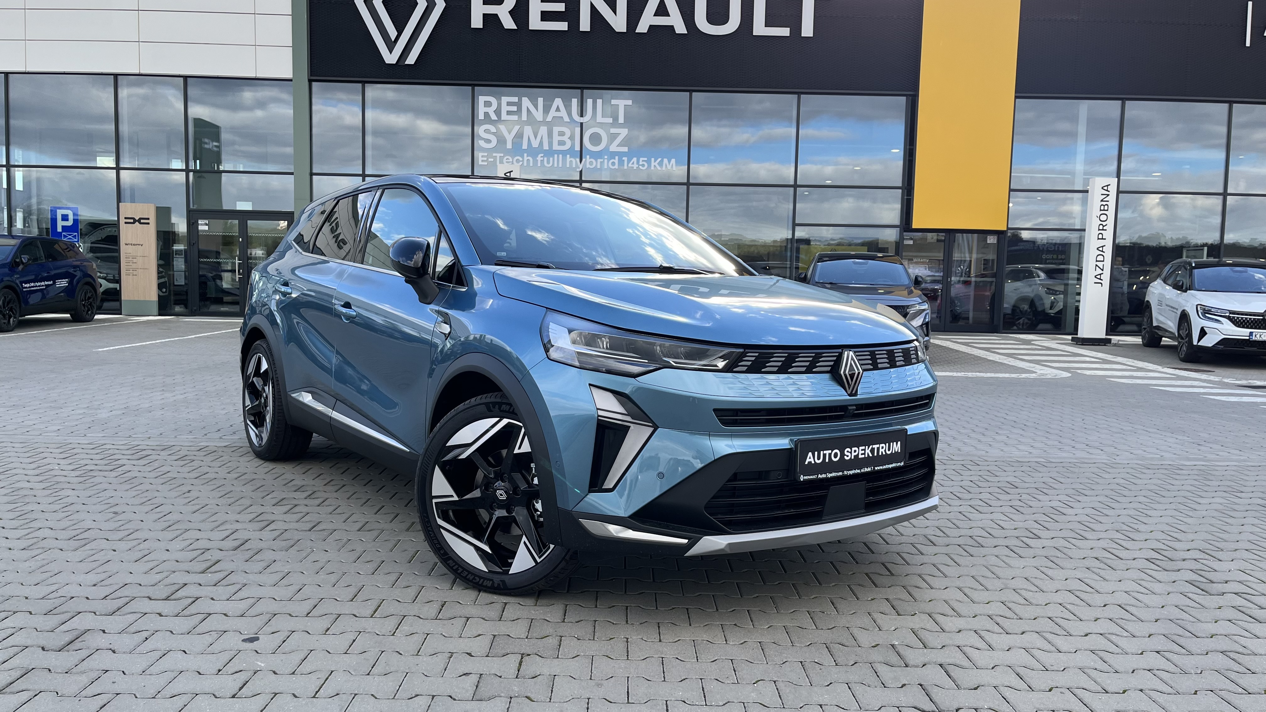 Renault Symbioz Techno Eco-G 120 KM LPG, kolor niebieski Mercure, przykładowa konfiguracja z salonu Auto Spektrum.